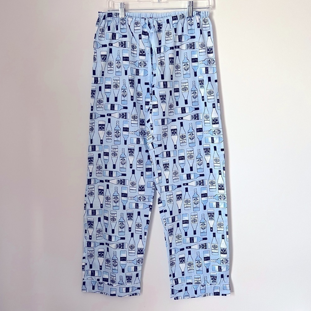 Wine Enthusiast Novelty Print Wine Bottles Cotton Pajama Bottoms Girls Night In